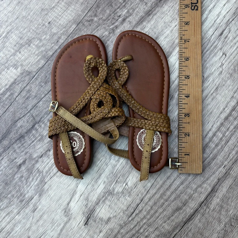 SO American Heritage Braided Strap Brown‎ Sandals - Kid's Size 12